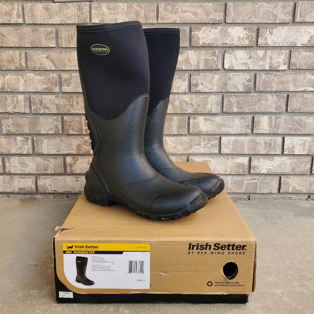 New Red Wing Irish Setter 4861 Taskmaster men's waterproof rubber neoprene boots